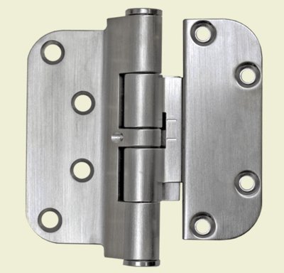 Hoppe Horizontal Vertical Adjustable Set Hinges - 4" Wide X 3 5/8" Tall - Non-Removable Pin For Security - Satin Nickel Finish