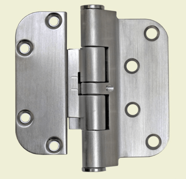 Hoppe Horizontal Vertical Adjustable Set Hinges - 4" Wide X 3 5/8" Tall - Non-Removable Pin For Security - Satin Nickel Finish