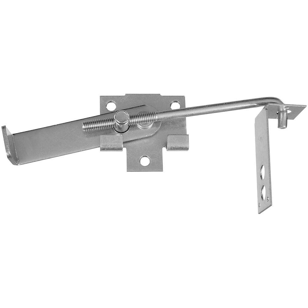 Zinc plated 7-inch jamb door latch for 1.5 or 3.5-inch thick door frames, sold individually for secure locking.