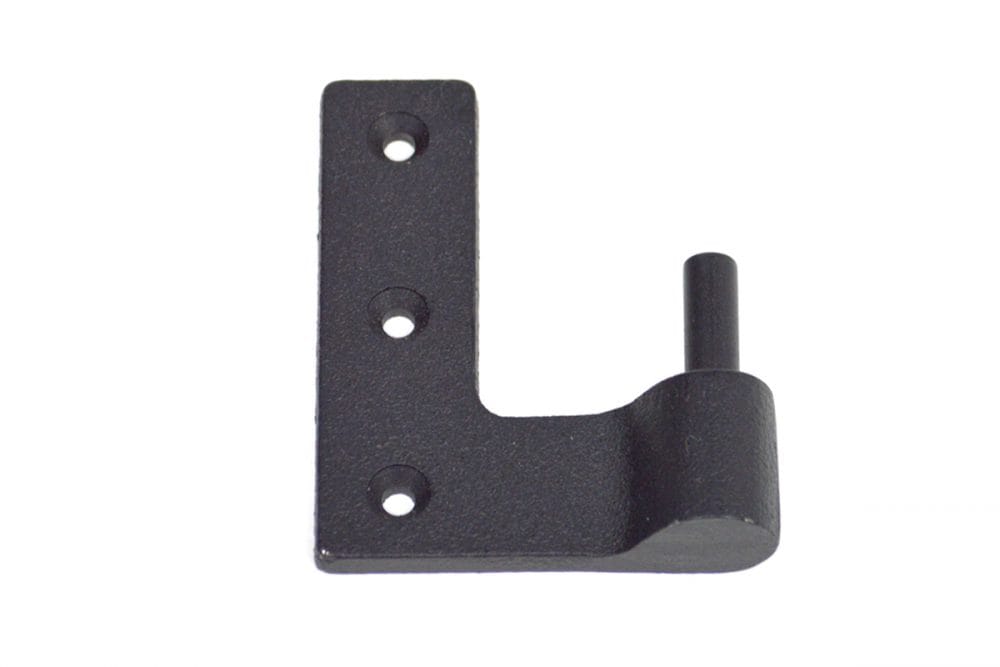 Jamb pintle for shutter hinges with 1-1/2 inch offset, cast iron, WeatherWright finish, available in pairs.
