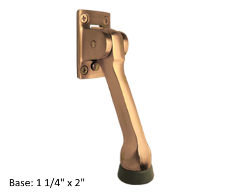 Solid brass kick down door stopper, 5 inches, available in multiple finishes, designed for durability and style.