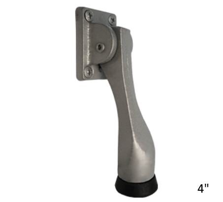 Durable cast iron kick down door stopper available in various sizes and finishes for effective door holding.