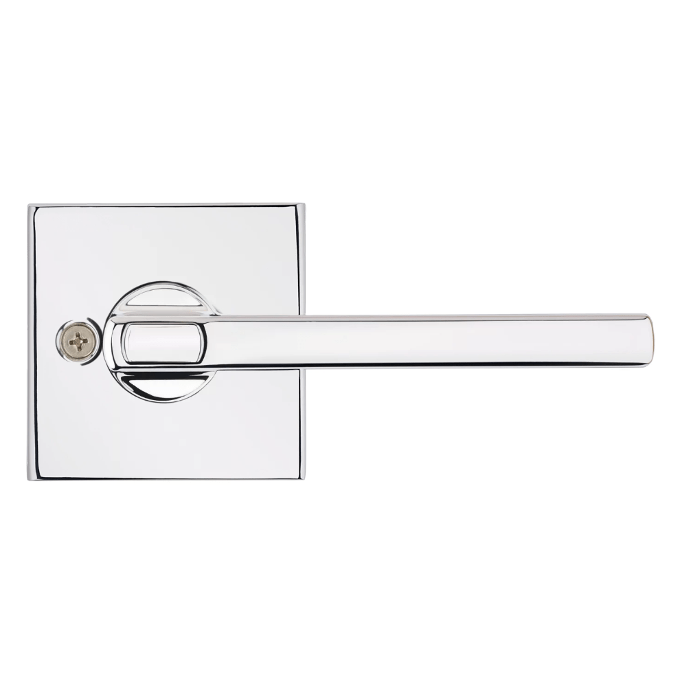Kwikset Residential Door Lever - Entry Lock With Smartkey Security - Halifax Square Design - Bright Polished Chrome Finish - Sold Individually