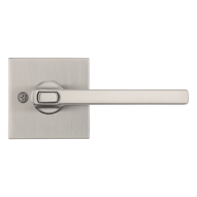 Kwikset Residential Door Lever - Entry Lock With Smartkey Security - Halifax Square Design - Satin Nickel Finish - Sold Individually