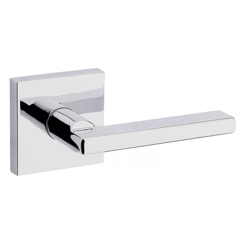 Kwikset Residential Door Lever - Non-Locking Passage Lever - Halifax Square Style - Bright Polished Chrome Finish - Sold Individually