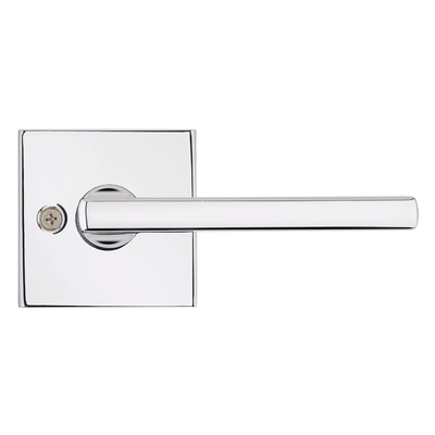 Kwikset Residential Door Lever - Non-Locking Passage Lever - Halifax Square Style - Bright Polished Chrome Finish - Sold Individually