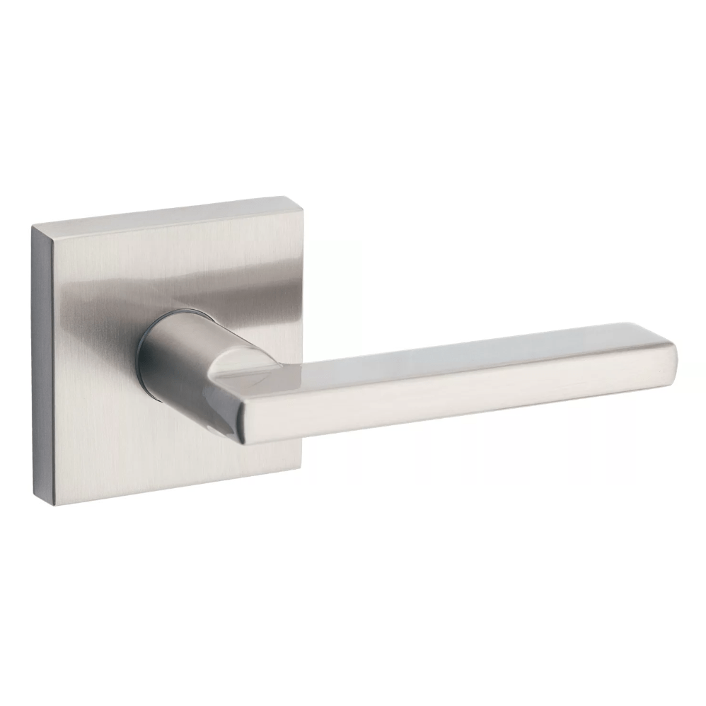 Kwikset Residential Door Lever - Non-Locking Passage Lever - Halifax Square Style - Satin Nickel Finish - Sold Individually