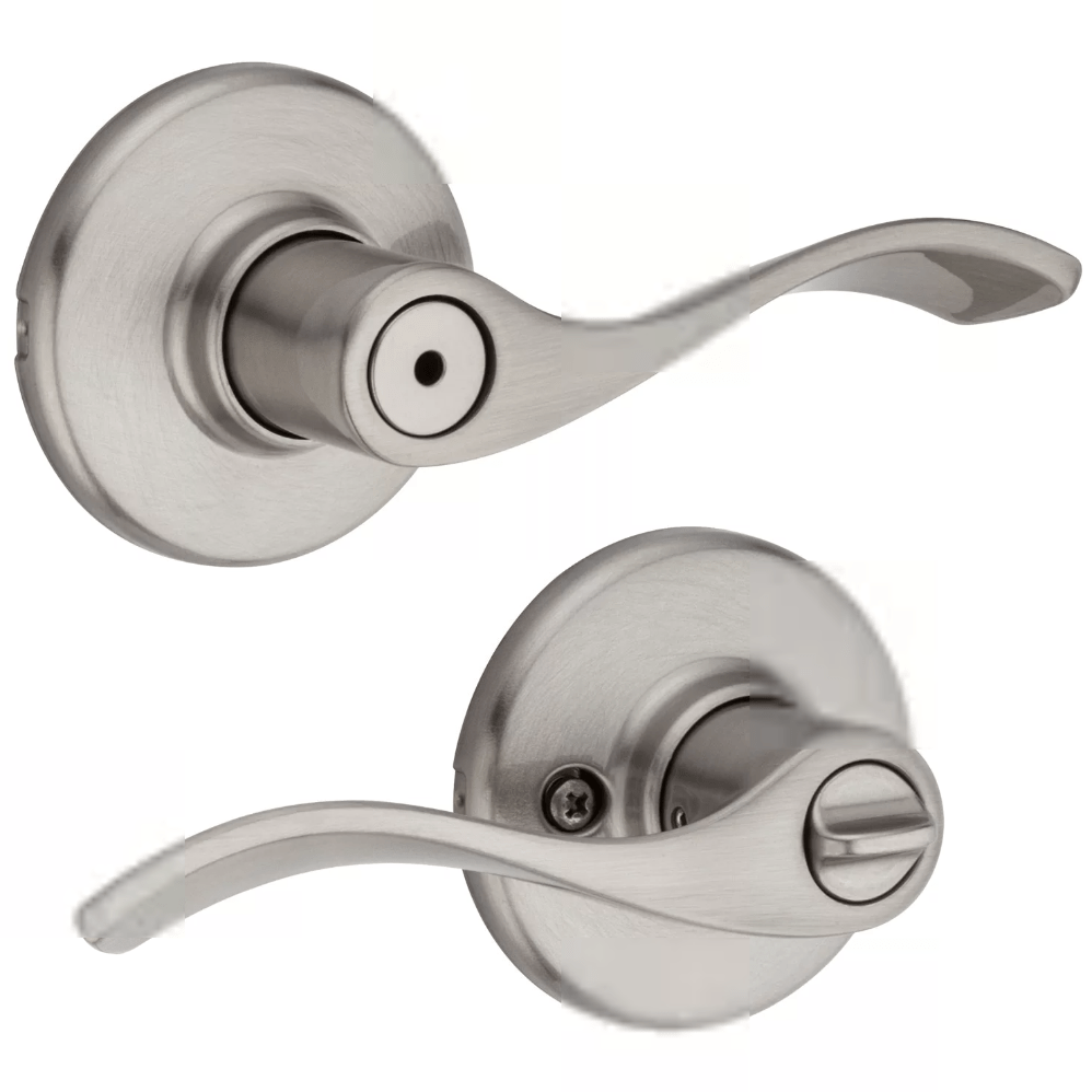 Kwikset Residential Door Lever - Privacy Lock - Balboa Style - With Microban Antimicrobial -Satin Nickel Finish - Sold Individually