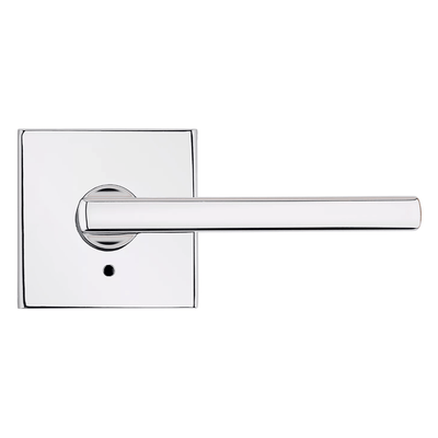 Kwikset Residential Door Lever - Privacy Lock - Halifax Square Style - Bright Polished Chrome Finish - Sold Individually