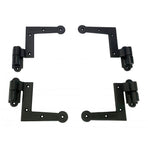 L Style Shutter Hinges - NY Style Set - 3/4" Inch Offset - Cast Iron - Black Powder Coat - Sold in Sets of 4 Hinges