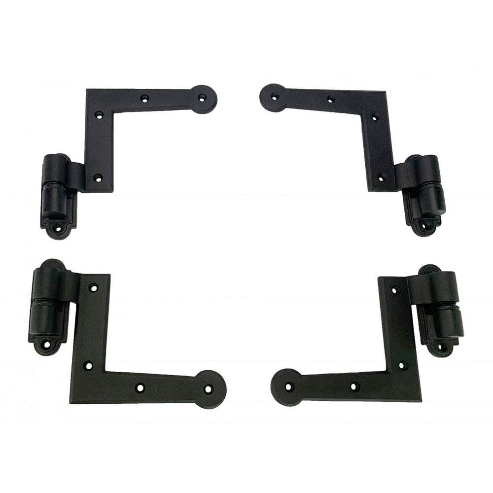 L Style Shutter Hinges - NY Style Set - 3/4" Inch Offset - Cast Iron - Black Powder Coat - Sold in Sets of 4 Hinges