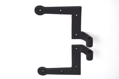 L Style Shutter Hinges - NY Style 3/4" Inch Offset - Cast Iron - Black Powder Coat - Right or Left Handing without Pintles - Sold in Pairs