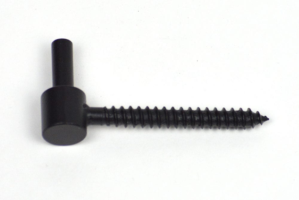 Lag pintle mount for L style shutter hinges in WeatherWright finish, sold individually for secure installation.