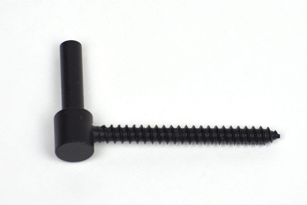 Lag pintle mount for offset strap hinges in WeatherWright finish, sold individually for durable hardware solutions.