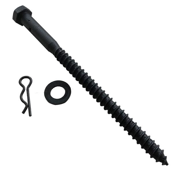 Lag screw for cast iron shutter dogs, 6 inches long, with WeatherWright finish, sold individually for durable fastening.
