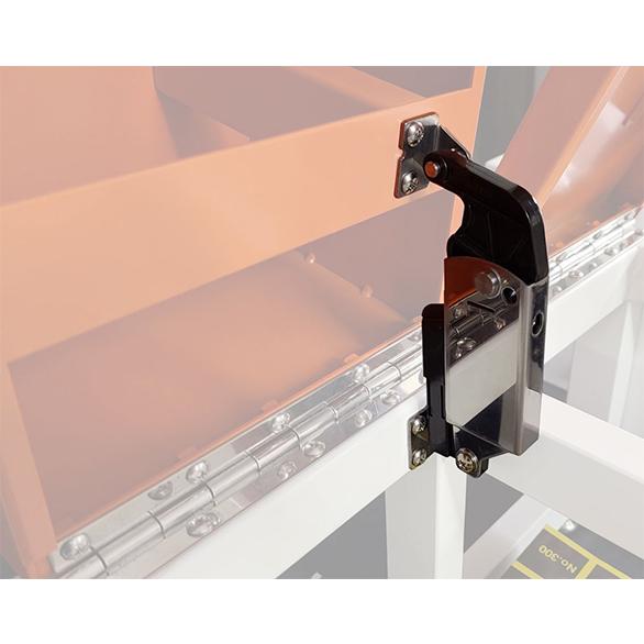 Heavy-duty stainless steel lid stay, side wall mounted, designed for smooth lid operation, sold individually.