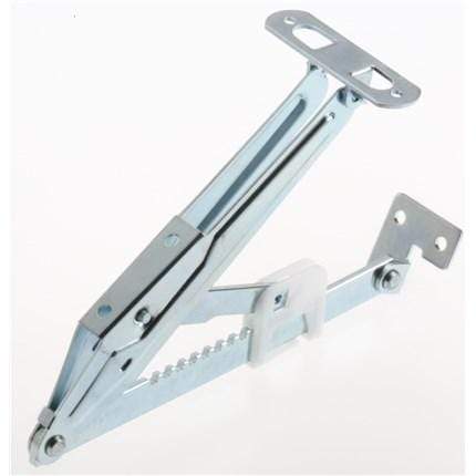 Zinc plated lift-up ratchet lid support, 8.5 inches, anti-rust finish, sold in a 2 pack for durable use.
