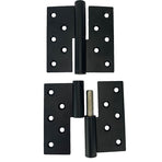Lift Off Barrel Hinges - For Shutters or Doors - 4" Inch - Stainless Steel - Black Powder Coat - Right or Left Handing - Sold in Pairs