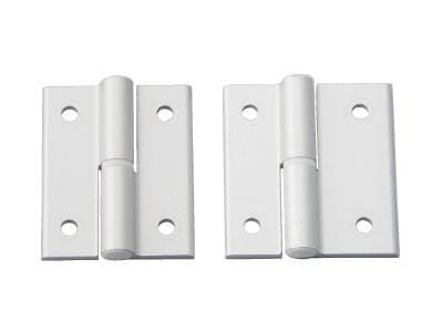 Aluminum lift off hinges for cabinets, available in multiple sizes, sold individually for easy installation.
