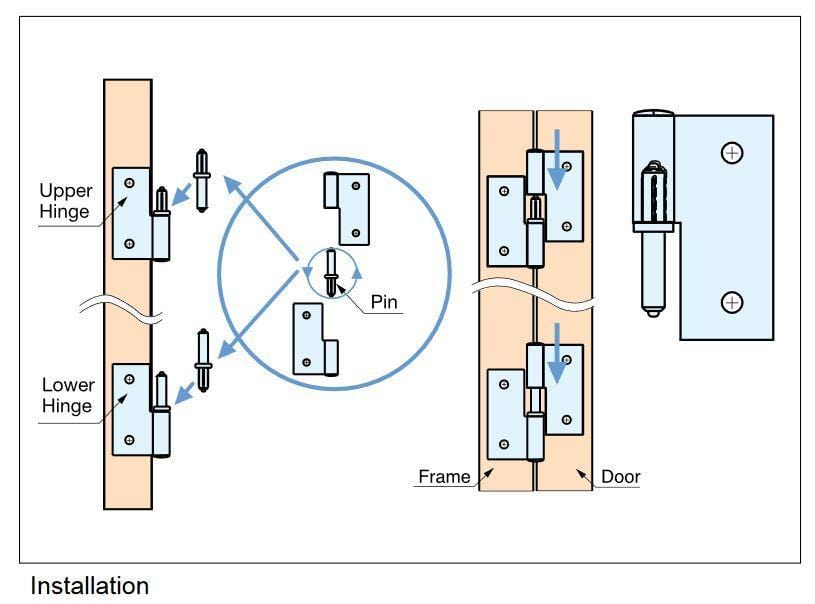 Lift Off Hinges - For Cabinets - Aluminum - Multiple Sizes Available - Sold Individually