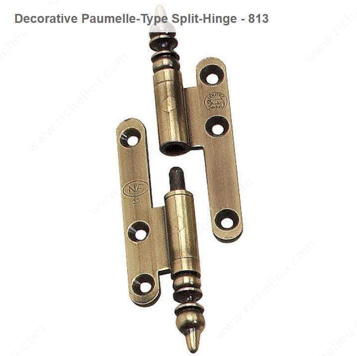 Lift Off Hinge - Lift Off Hinges - For Cabinets - Decorative Paumelle-Type Split-Hinge - Multiple Sizes & Finishes Available - Sold Individually