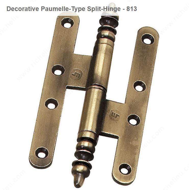 Lift Off Hinge - Lift Off Hinges - For Cabinets - Decorative Paumelle-Type Split-Hinge - Multiple Sizes & Finishes Available - Sold Individually