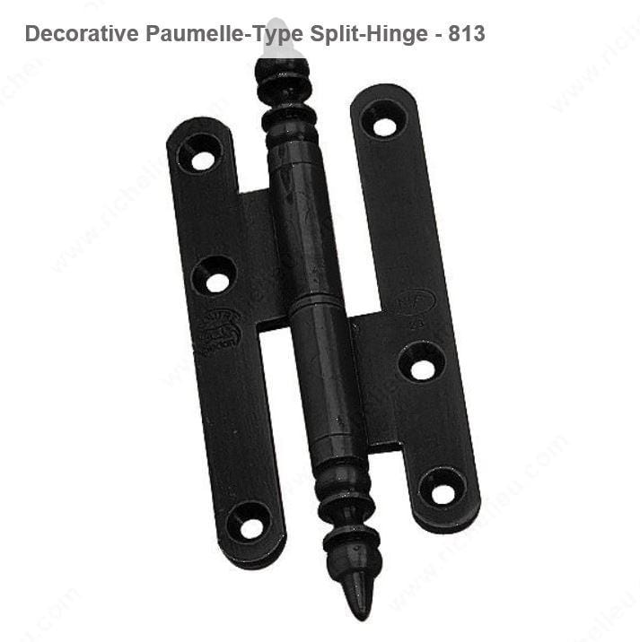 Lift Off Hinge - Lift Off Hinges - For Cabinets - Decorative Paumelle-Type Split-Hinge - Multiple Sizes & Finishes Available - Sold Individually