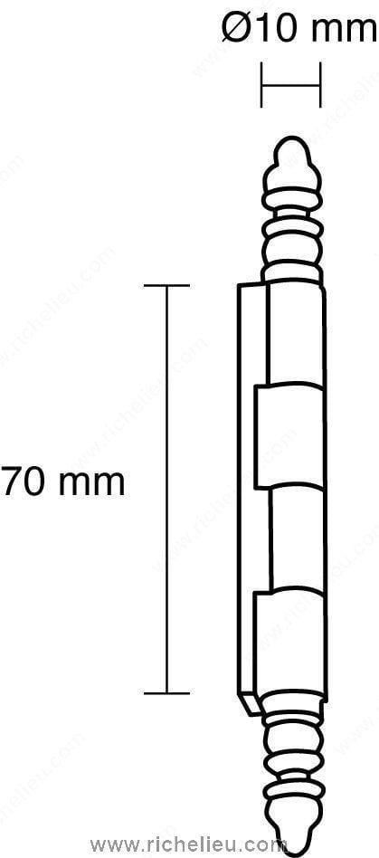 Lift Off Hinge - Lift Off Hinges - For Cabinets - Traditional Solid Brass Pivot Hinge - Burnished Brass Finish - Sold Individually