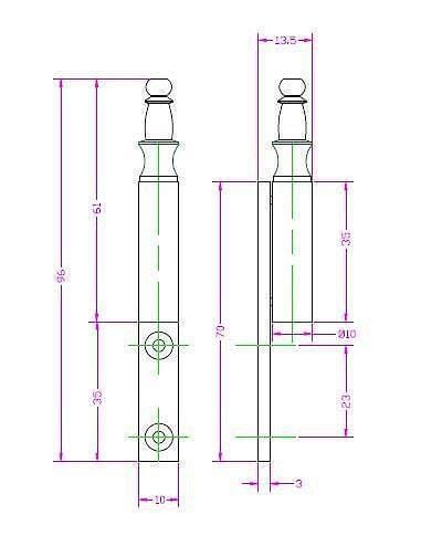 Lift Off Hinge - Lift Off Hinges - For Cabinets - Traditional Metal Split-Hinge - Natural Iron Finish - Sold Individually