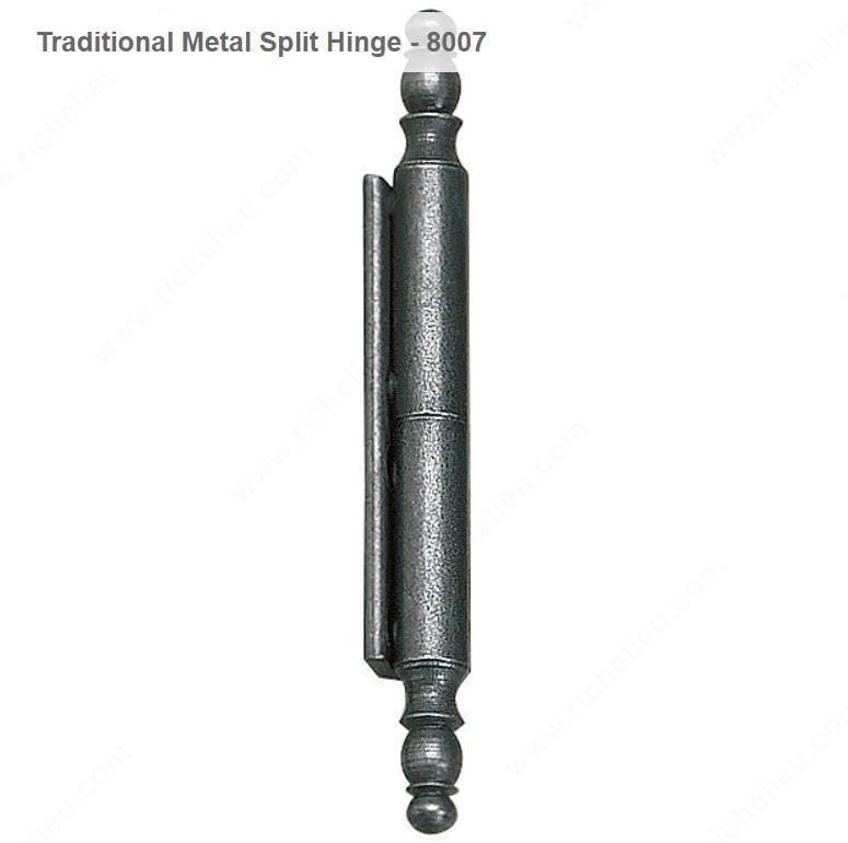 Lift Off Hinge - Lift Off Hinges - For Cabinets - Traditional Metal Split-Hinge - Natural Iron Finish - Sold Individually