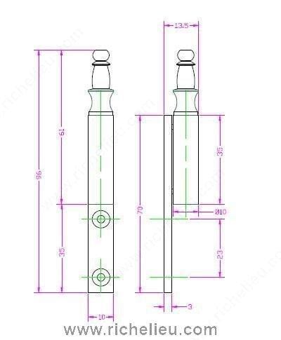 Lift Off Hinge - Lift Off Hinges - For Cabinets - Traditional Metal Split-Hinge - Multiple Finishes Available - Sold Individually