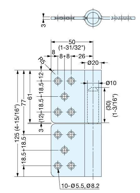 Lift Off Hinges - For Doors 4-15/16" X 1-31/32" - Heavy Duty Clean Room - Stainless Steel - Sold Individually