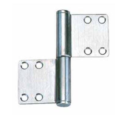 Stainless steel lift off hinge for doors, measuring 4-1/64" x 1-31/32", sold individually for easy installation.