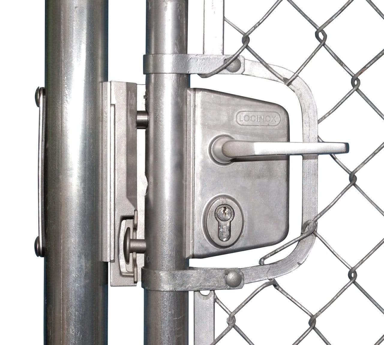 Locinox chain link tension bar adapter for standard gate locks, designed for secure and reliable gate locking.