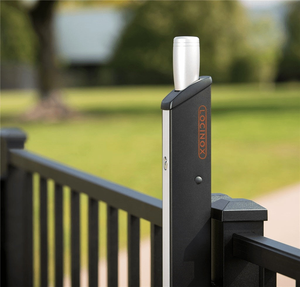 Child safety magnetic latch for pools and parks, designed for secure gate closure and easy access. Sold individually.