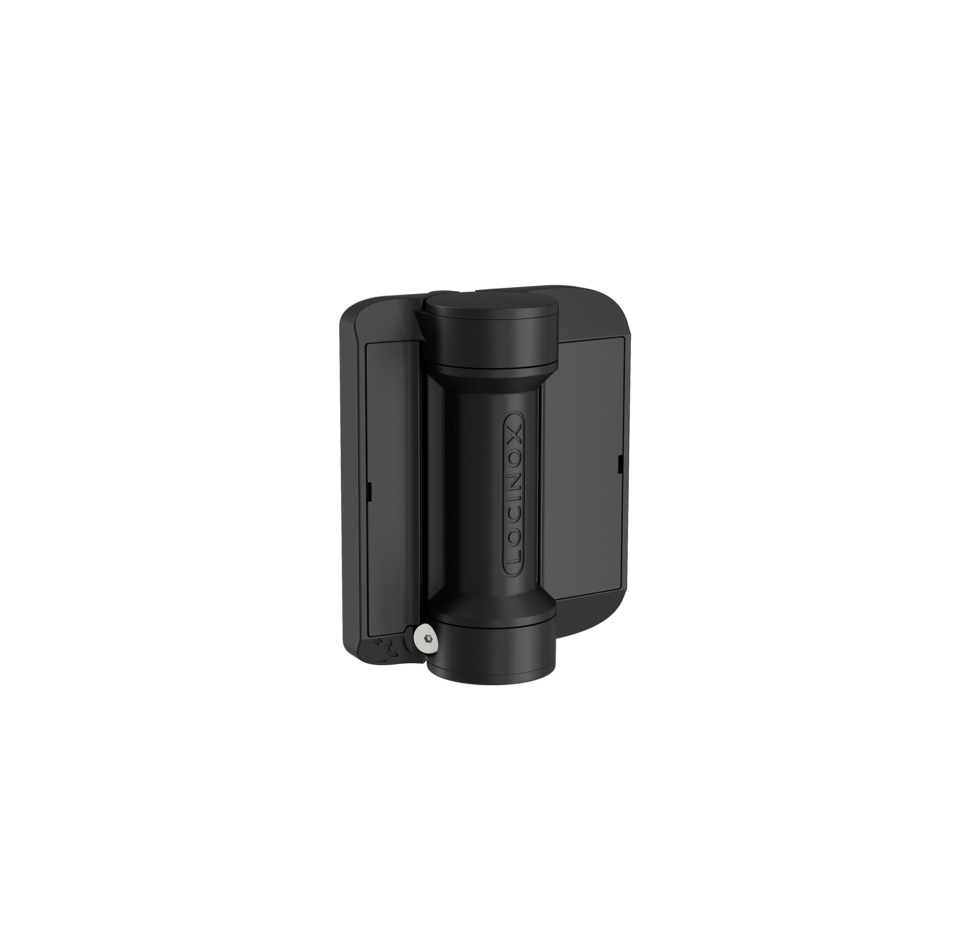 Black adjustable gate spring hinges for square or round frames, 180° movement, sold in a 2 pack. Ideal for secure gates.