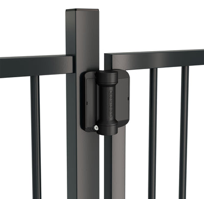 Locinox Serval - 180° Adjustable Gate Spring Hinges - For Square or Round Frames - Black Finish - 2 Pack