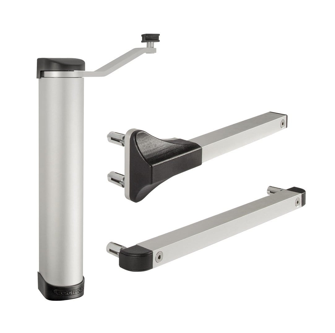 Compact Locinox Lion gate closer for gates up to 165 lbs, available in multiple finishes, sold individually.