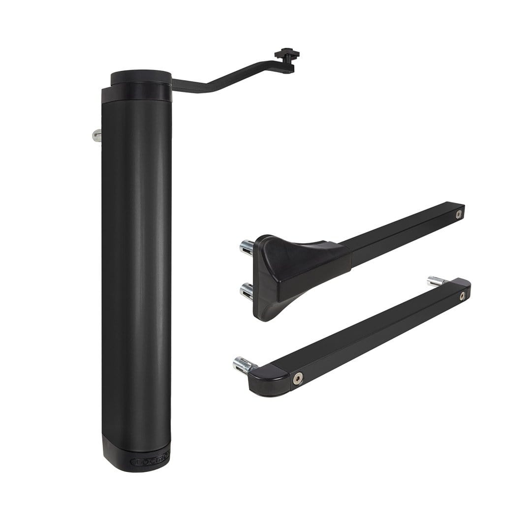 Heavy duty hydraulic gate closer for gates up to 330 lbs, available in multiple finishes, sold individually.