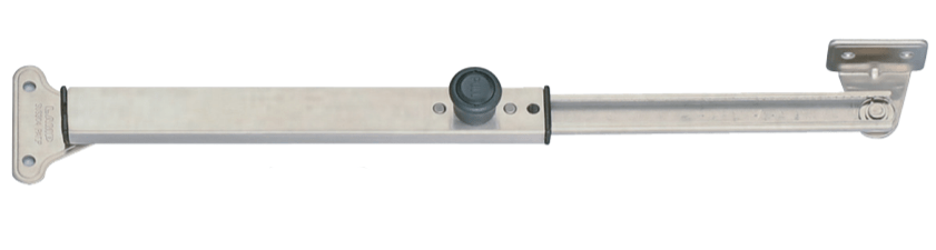 Locking lid stay in 304 stainless steel, 10 5/8 inches long, allows 90-degree opening, sold individually.
