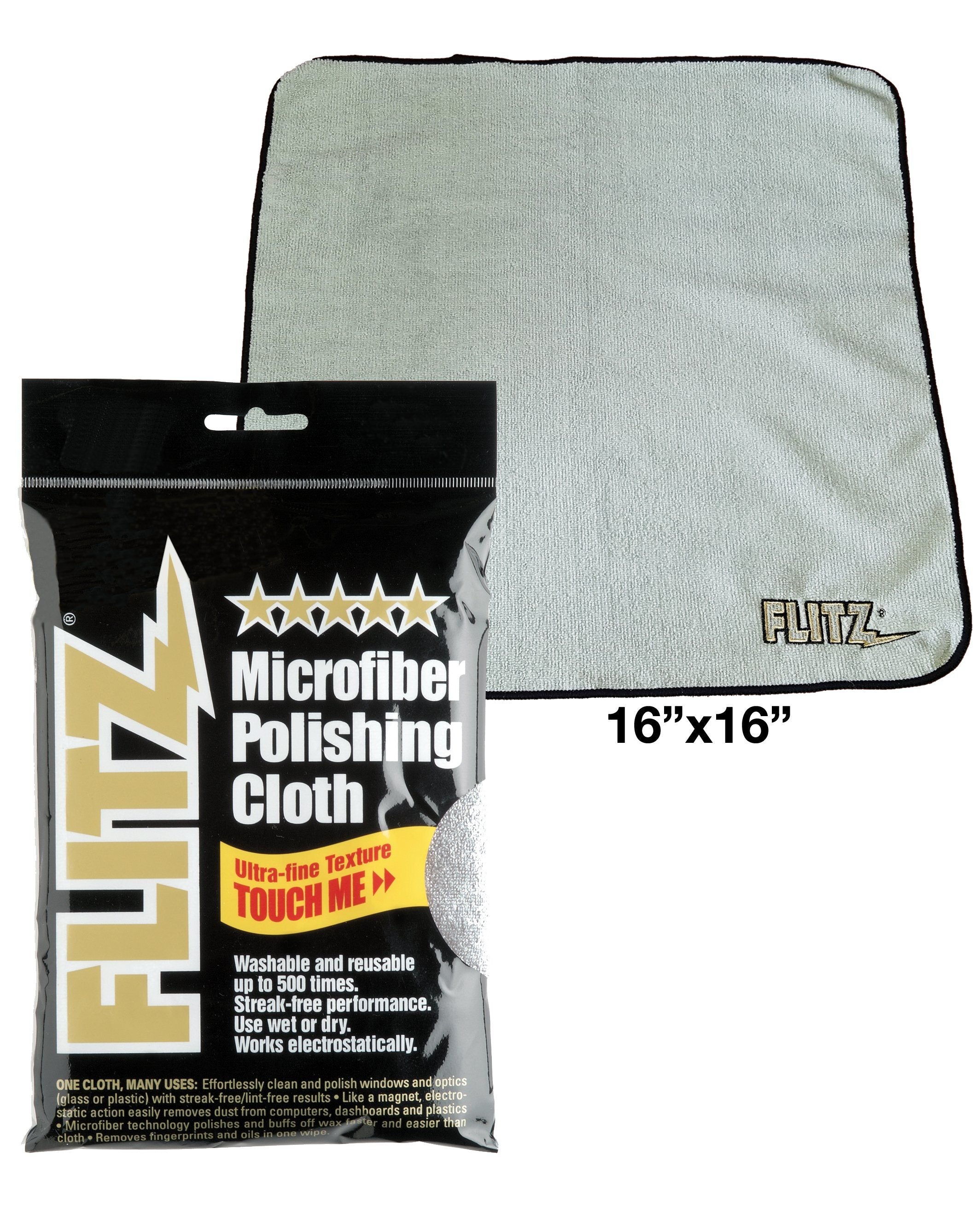 Premium microfiber hinge polishing cloth, 16"x16", ideal for cleaning and polishing hinges with ultra-fine texture.