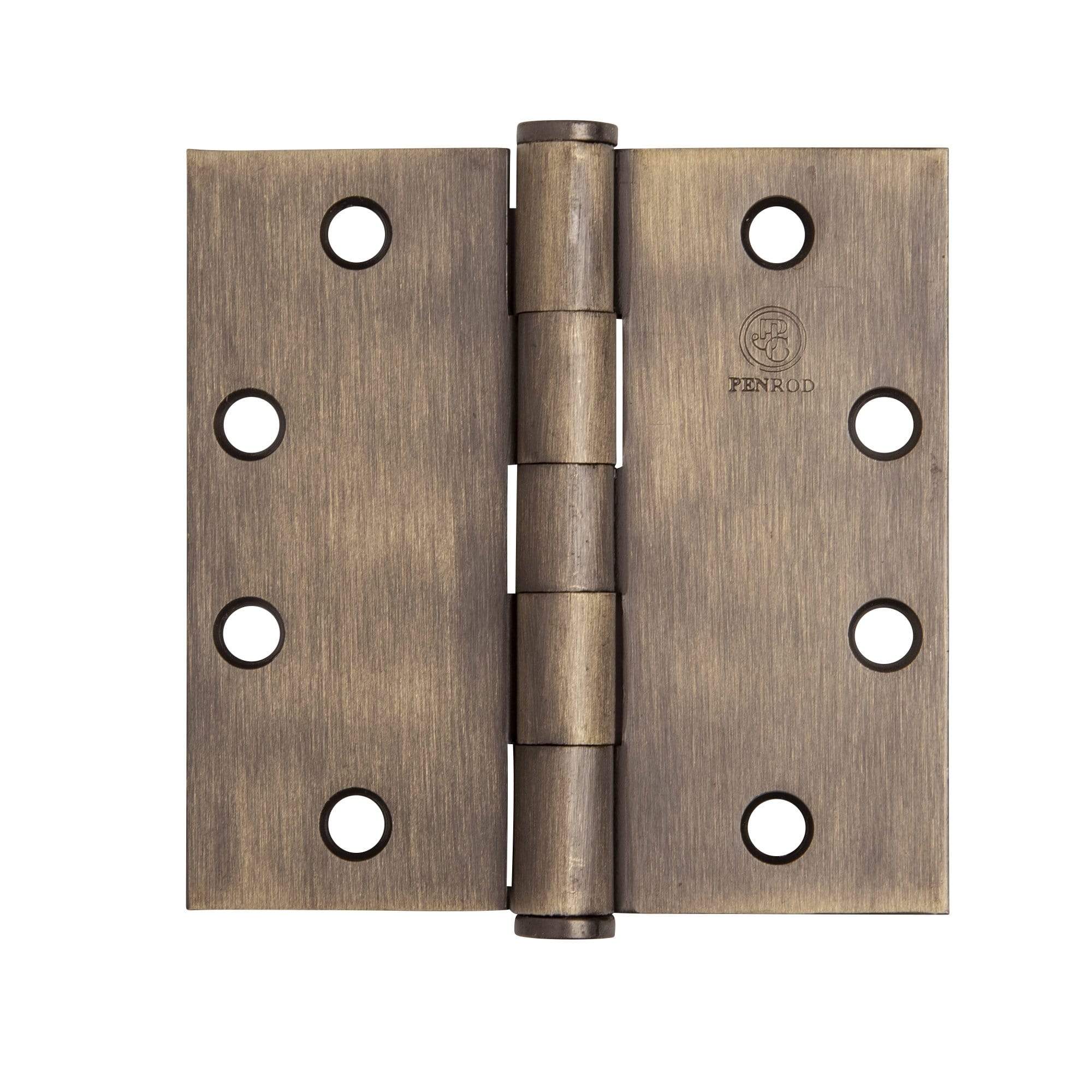 Penrod commercial hinges 4 1/2 inches square in various finishes, sold in a pack of three for durable applications.