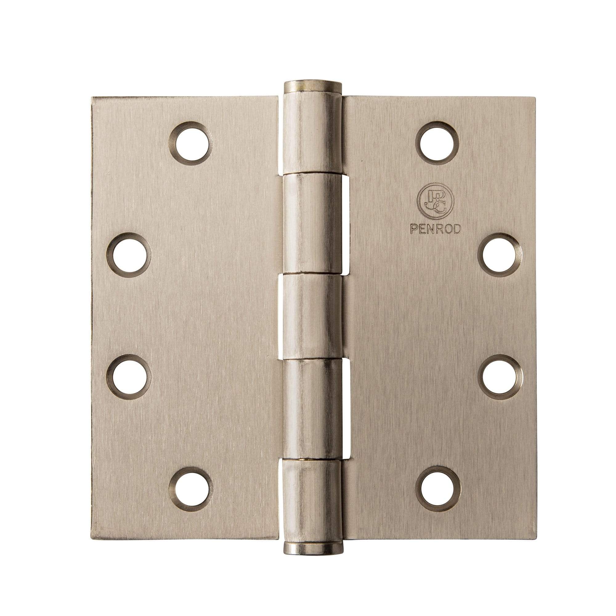Penrod commercial hinges 4 1/2 inch square in multiple finishes, sold in a convenient three-pack for durability.