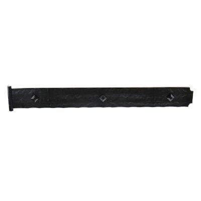 Magnetic Mission Strap Hinge For Garage Doors - 18" Inches - Black Hammered Finish - Sold Individually