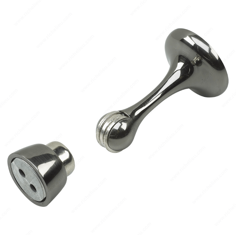 Magnetic door stop with a 3-inch design, available in multiple finishes, sold individually for easy installation.