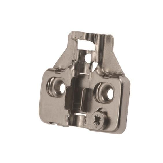 Mounting Plates For Concealed Clip-On Cabinet Hinges - Multiple Attaching Methods And Thicknesses Available - Nickel Finish - Sold Individually