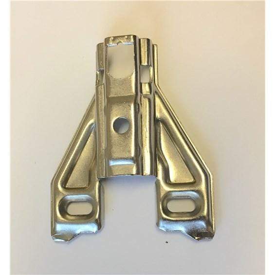 Nickel finish mounting plate for concealed clip-on cabinet hinges, available in various thicknesses and attachment methods.