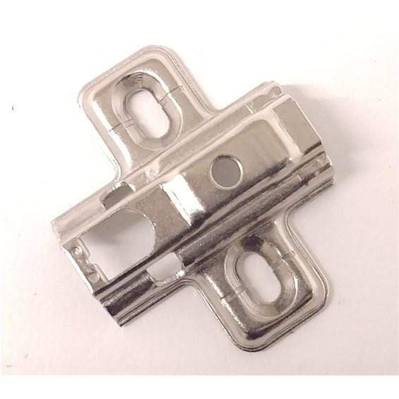 Mounting Plates For Concealed Soft-Close 110° Cabinet Hinges - Multiple Attaching Methods And Thicknesses Available - Nickel Finish - Sold Individually