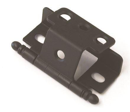 Full wrap inset cabinet hinge for 3/4 inch thick doors, 2.5 x 1.625 inches, available in multiple finishes, sold individually.