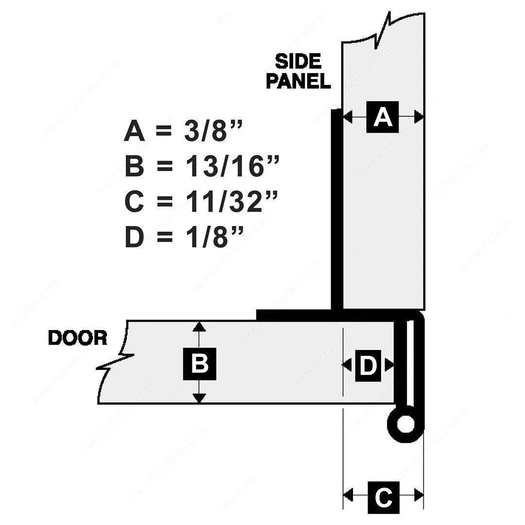 Offset Hinges - 3/8'' Overlay Institutional Hinge - Multiple Finishes Available - 2 Pack